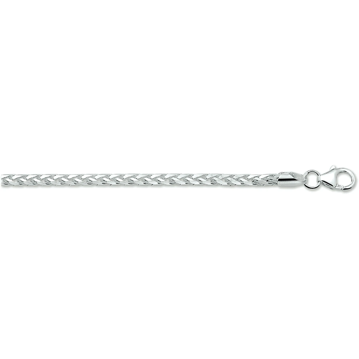 vossestaart geslepen 3,0 mm zilver wit