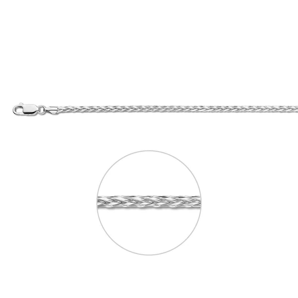 vossestaart rond 3,0 mm zilver wit