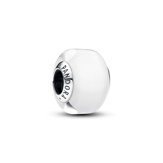 Witte minibedel van muranoglas