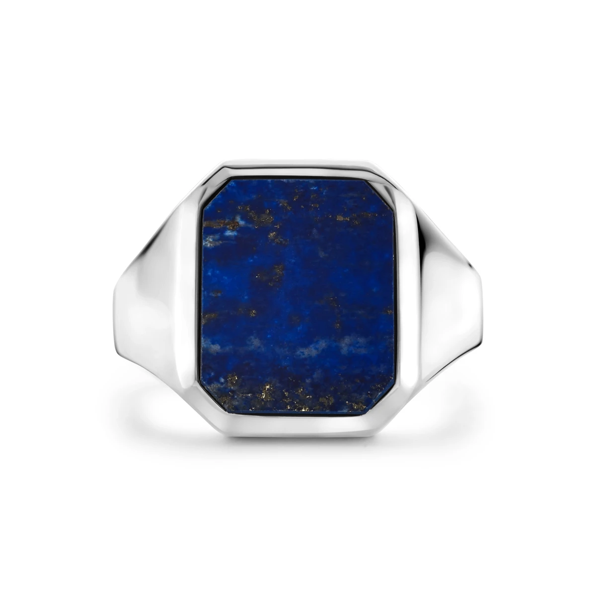 zegelring massief lapis 13 x 11 mm zilver wit