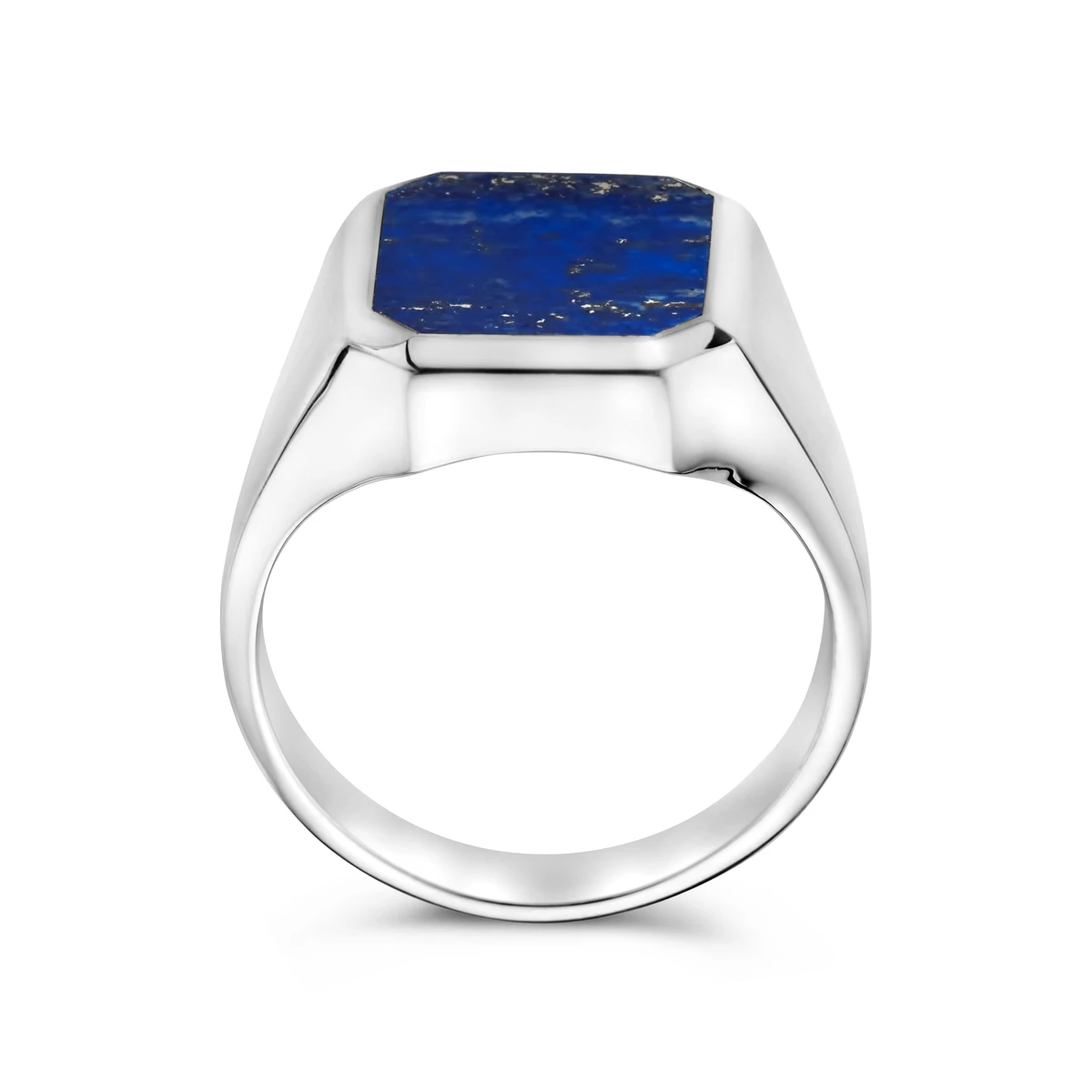 zegelring massief lapis 13 x 11 mm zilver wit