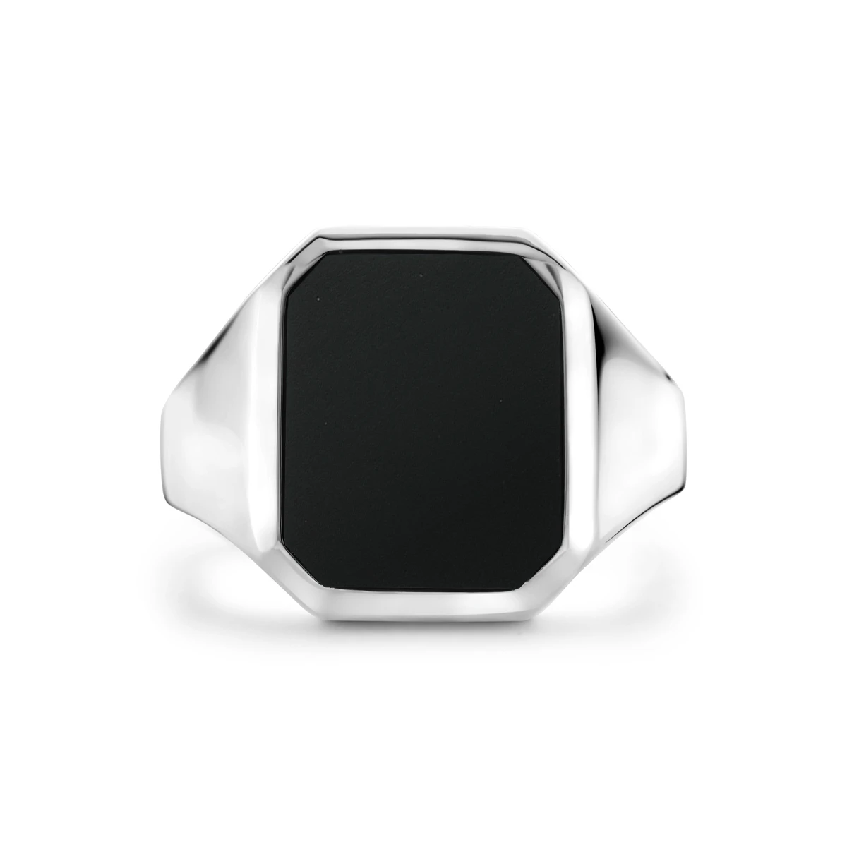 zegelring massief onyx 13 x 11 mm zilver wit