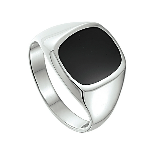 zegelring onyx zilver wit