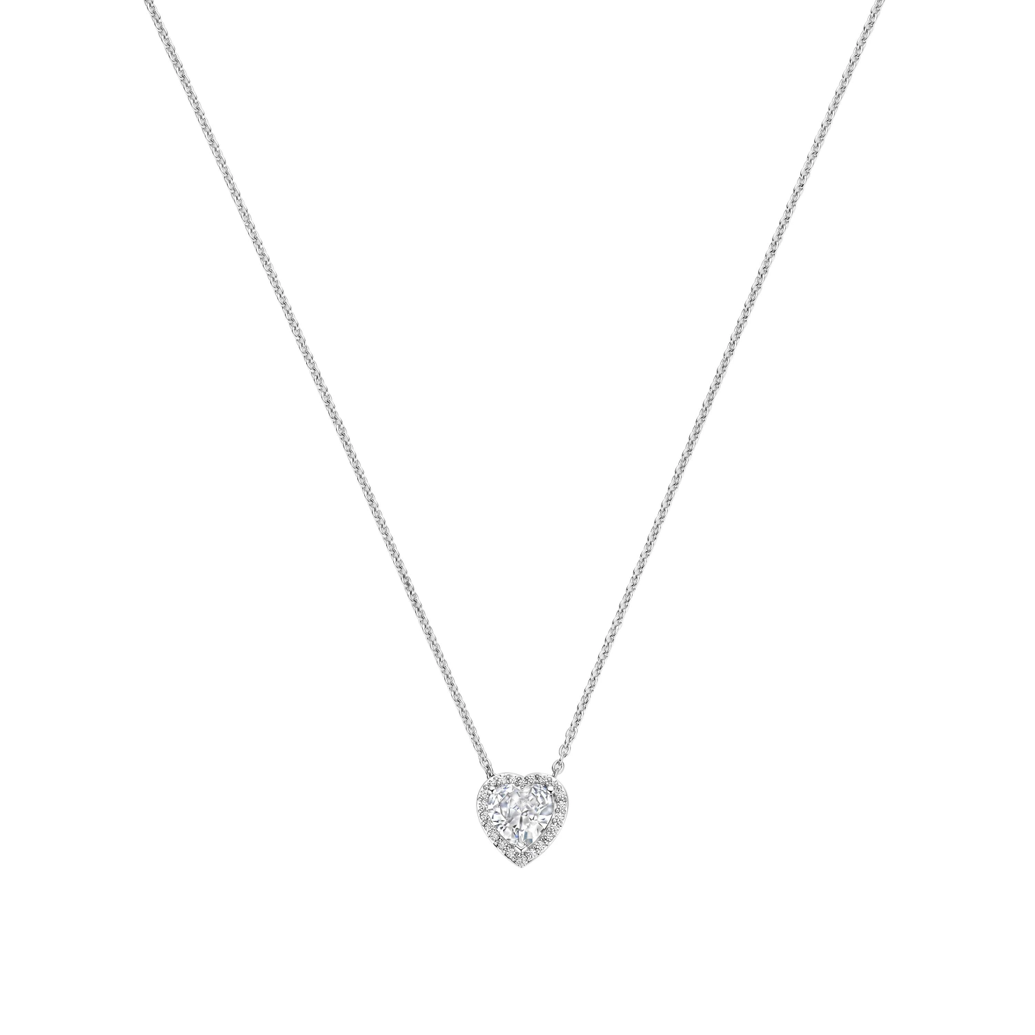 Zilveren Zirkonia Hartjes Ketting