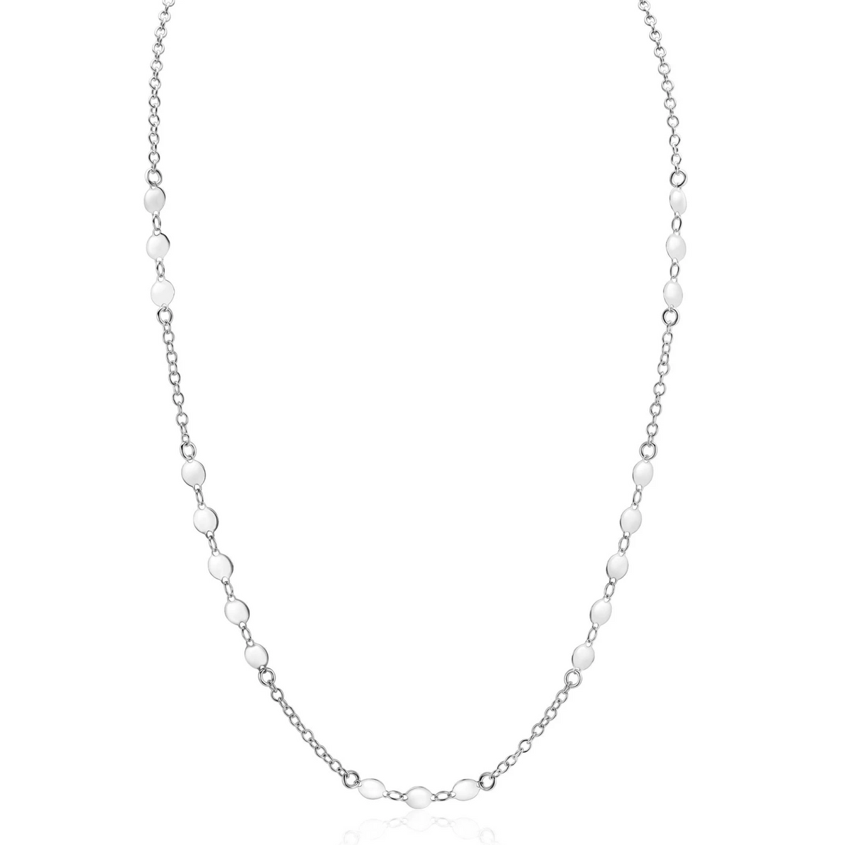 ZINZI zilveren ketting met gladde ronde elementen 4mm 42-45 cm ZIC-BF151