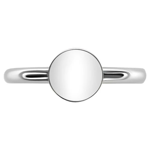 ZINZI zilveren ring rond glanzend plaatje 8mm ZIR2220