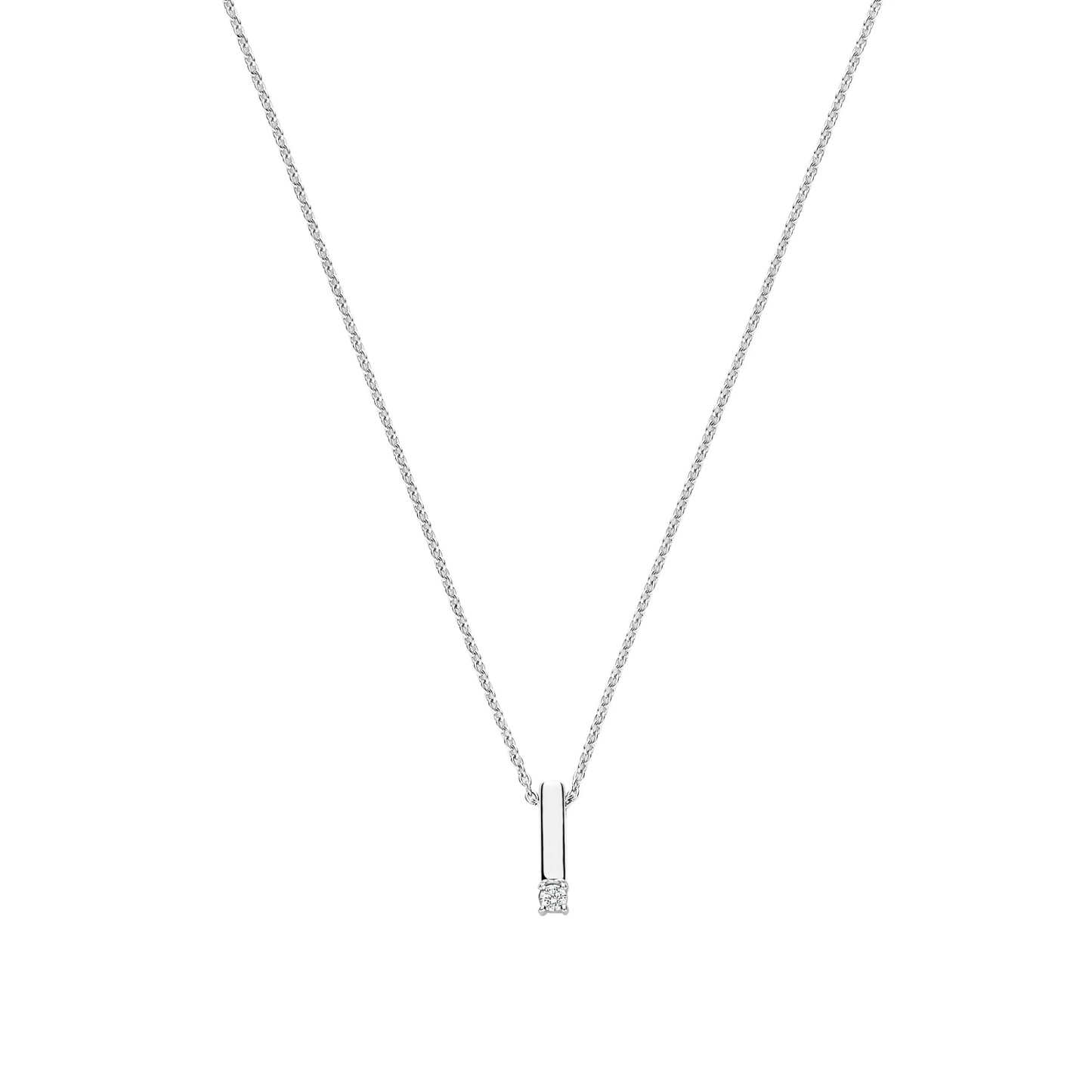 Zirkonia Bar Ketting Zilver