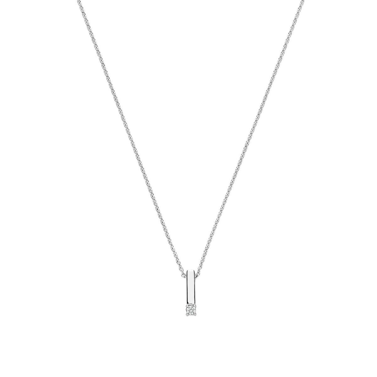 Zirkonia Bar Ketting Zilver
