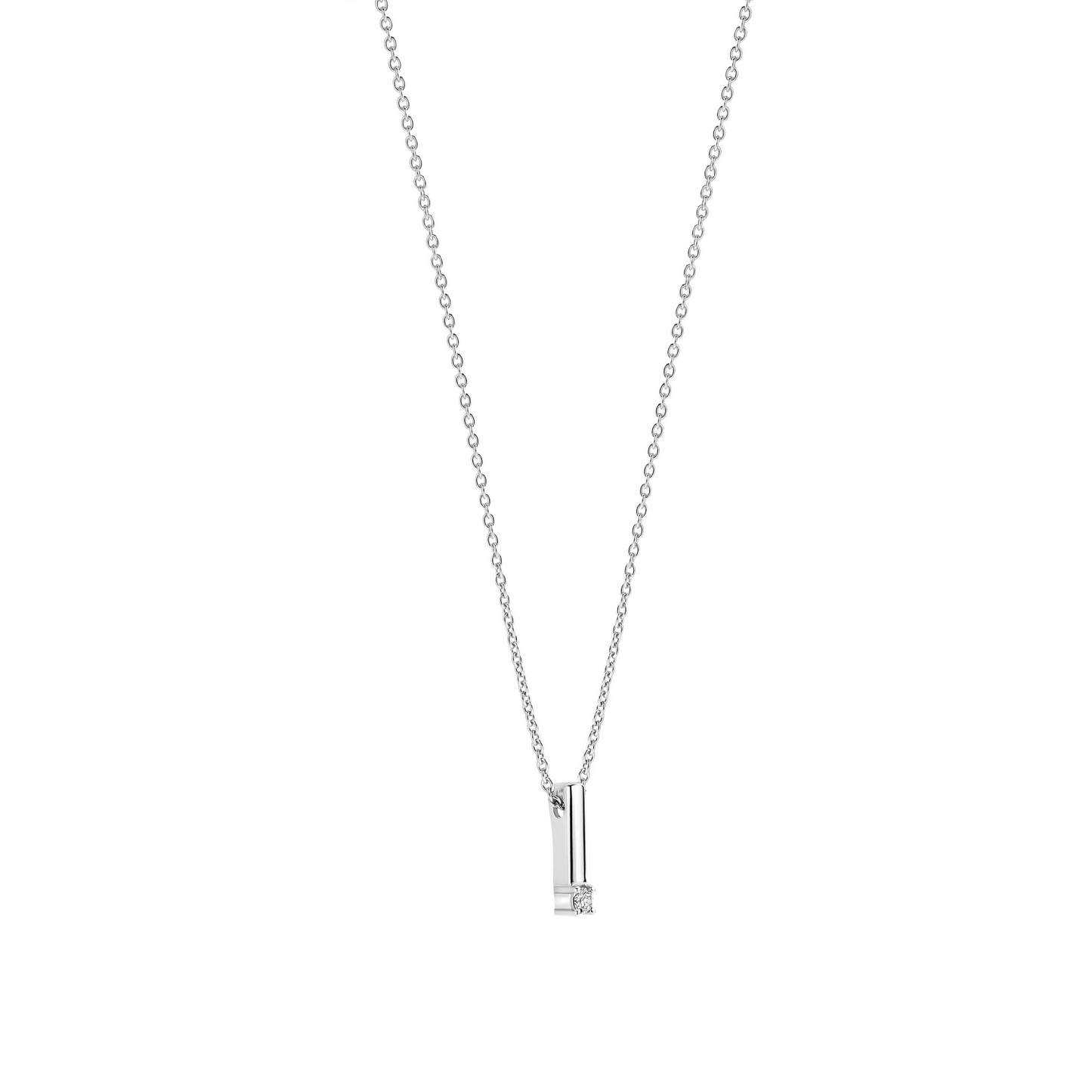 Zirkonia Bar Ketting Zilver