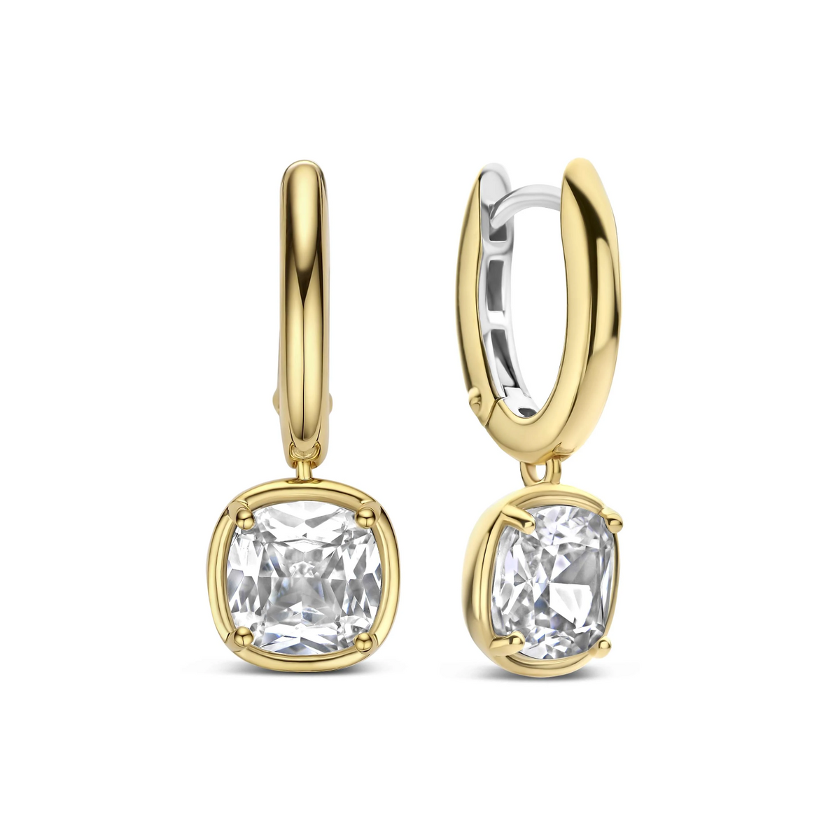 Zirkonia Cushion Hoops Goudkleurig