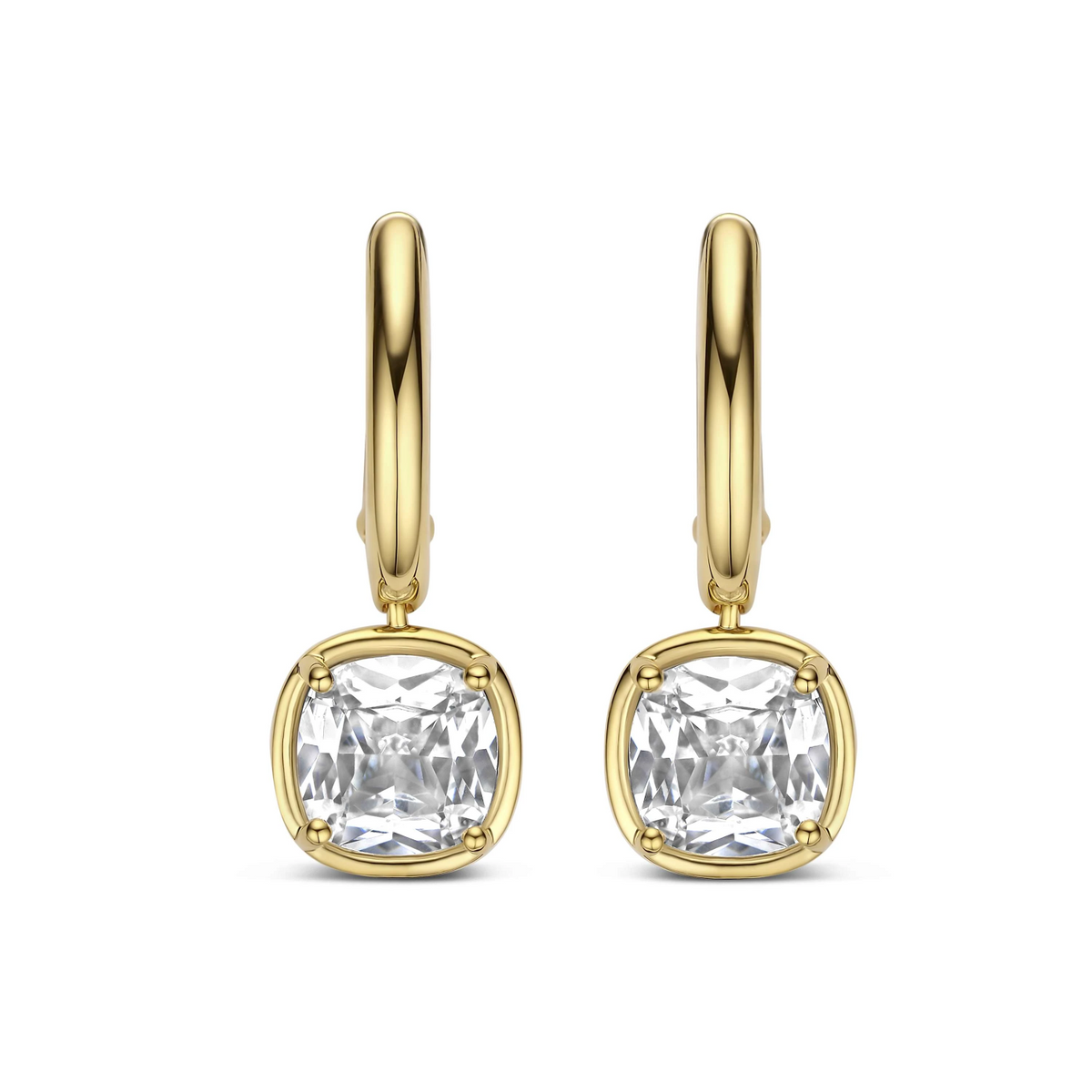 Zirkonia Cushion Hoops Goudkleurig