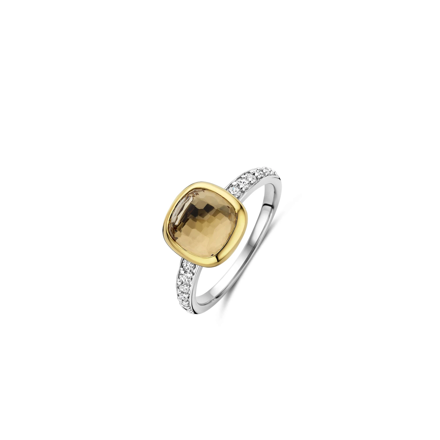Zirkonia Cushion Ring Geel
