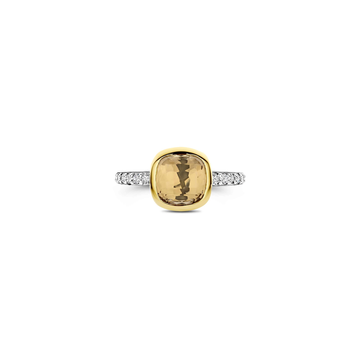 Zirkonia Cushion Ring Geel