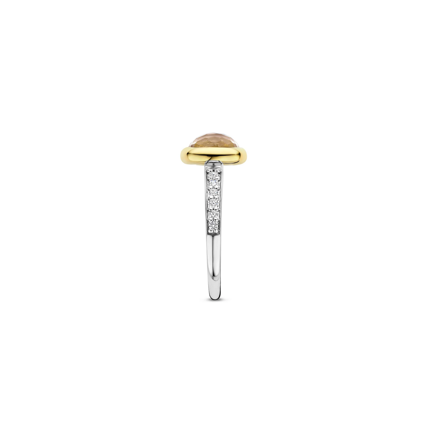 Zirkonia Cushion Ring Geel