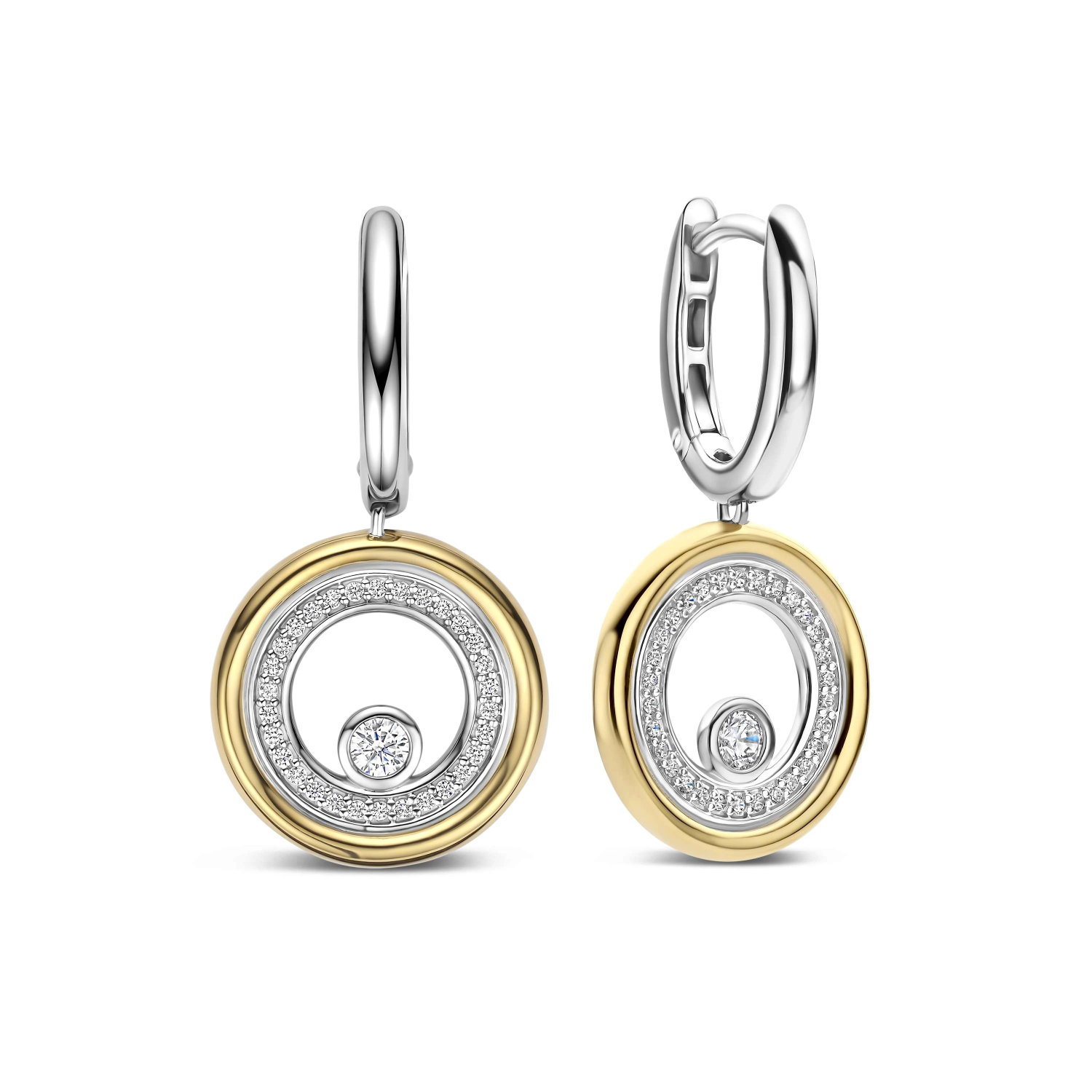 Zirkonia Dubbele Cirkel Hoops