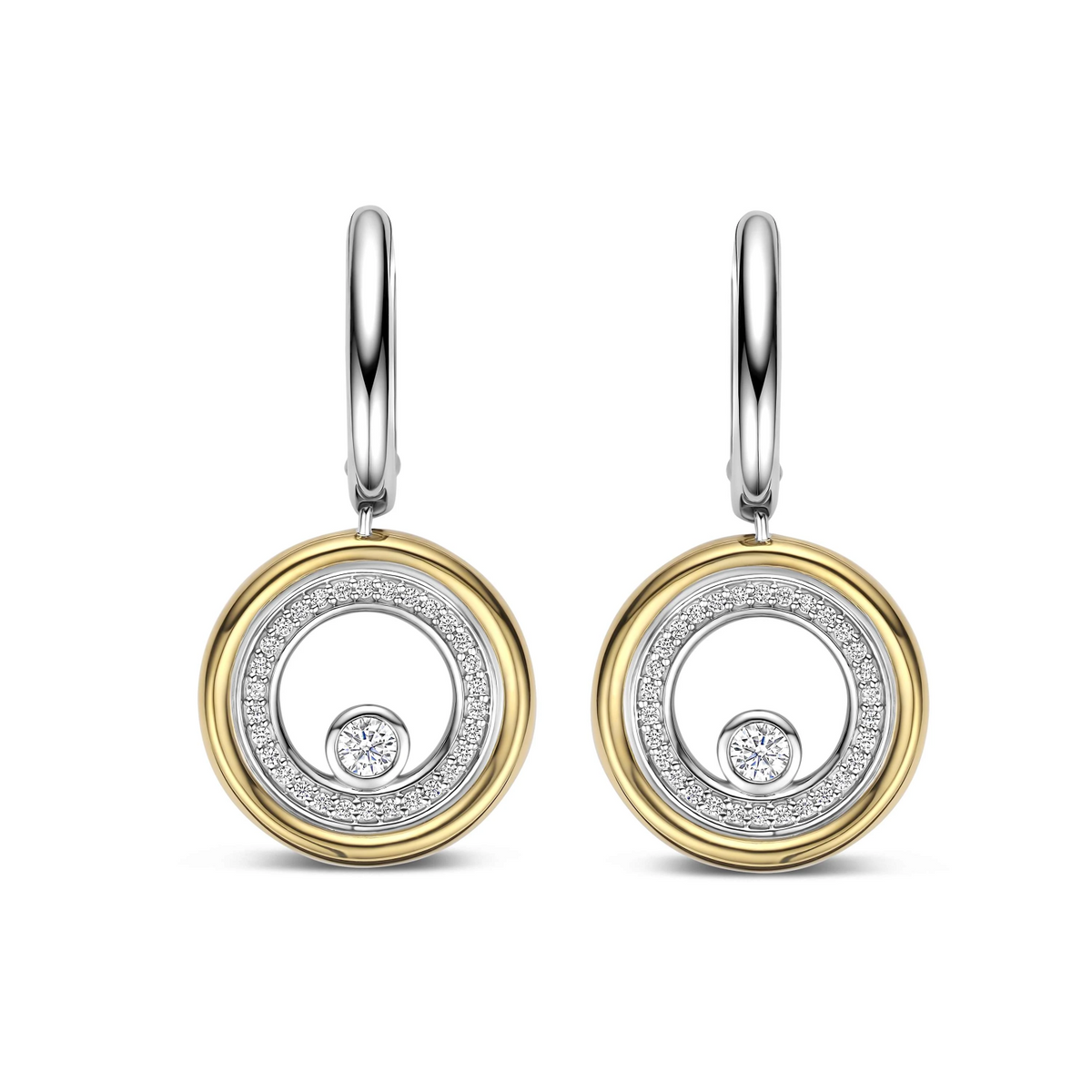 Zirkonia Dubbele Cirkel Hoops