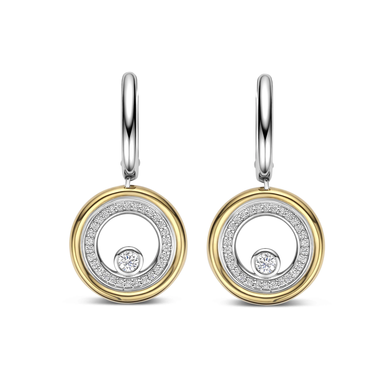 Zirkonia Dubbele Cirkel Hoops