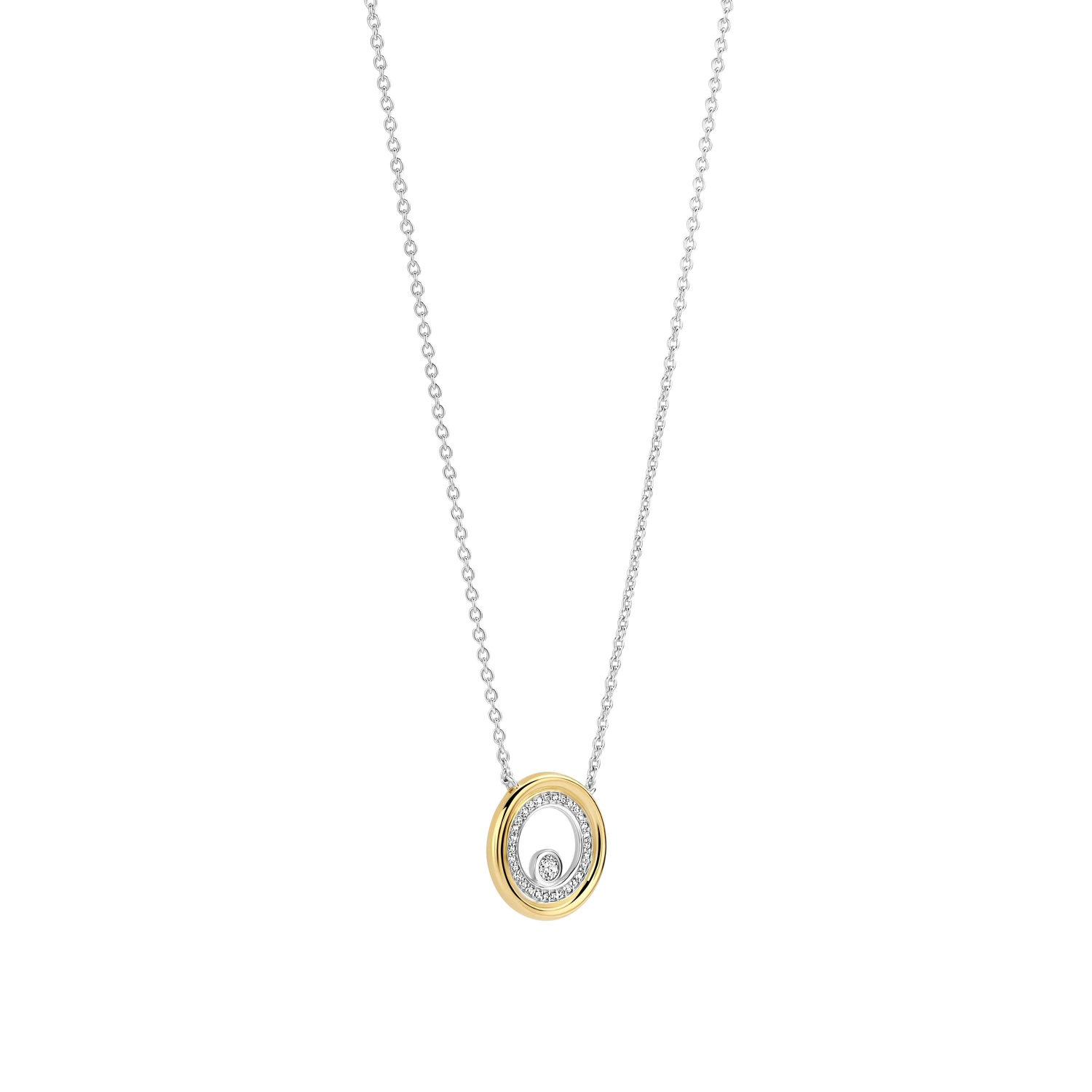 Zirkonia Dubbele Cirkel Ketting
