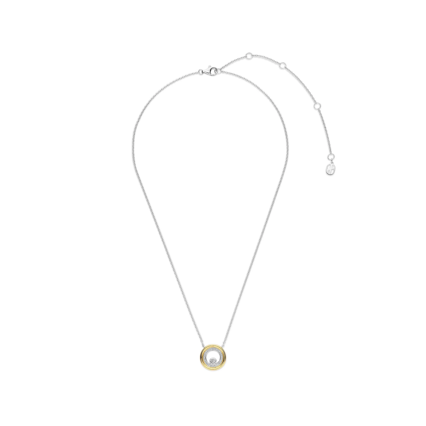 Zirkonia Dubbele Cirkel Ketting