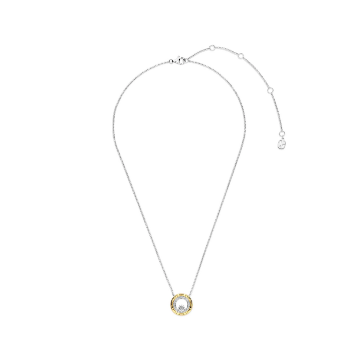 Zirkonia Dubbele Cirkel Ketting