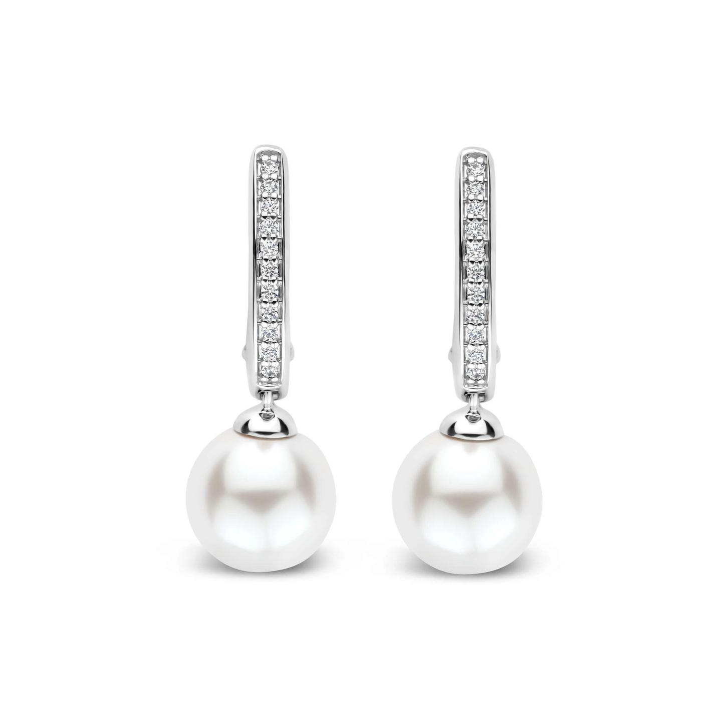 Zirkonia Parel Hoops Zilver