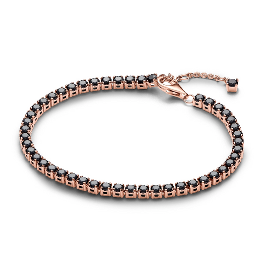Zwarte Sprankelende Tennis Armband